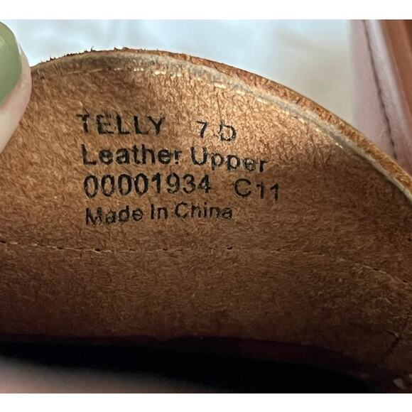 POLO Ralph Lauren Telly Leather Driving Moc Loafer Shoe Sz 7 Tan Preppy Classic - Picture 9 of 9